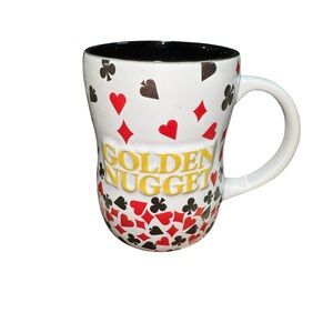 Golden Nugget Poker-Themed Mug - White and Red